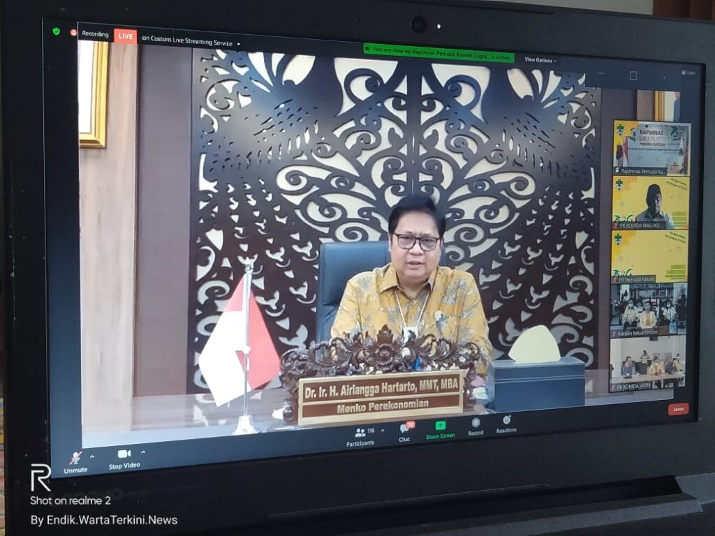 Foto saat pembukaan Rapimnas I Pemuda Katolik 2020 secara virtual