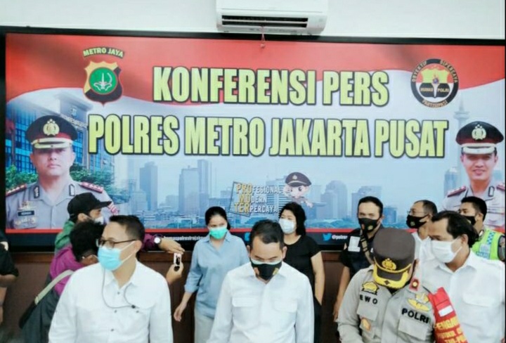 Foto saat Konferensi Pers di Polres Metro Jakarta Pusat