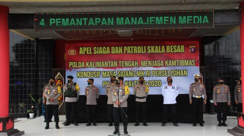 Foto apel kesiapsiagaan jelang Putusan hasil dari MK yang dipimpin oleh Kapolda Kalteng