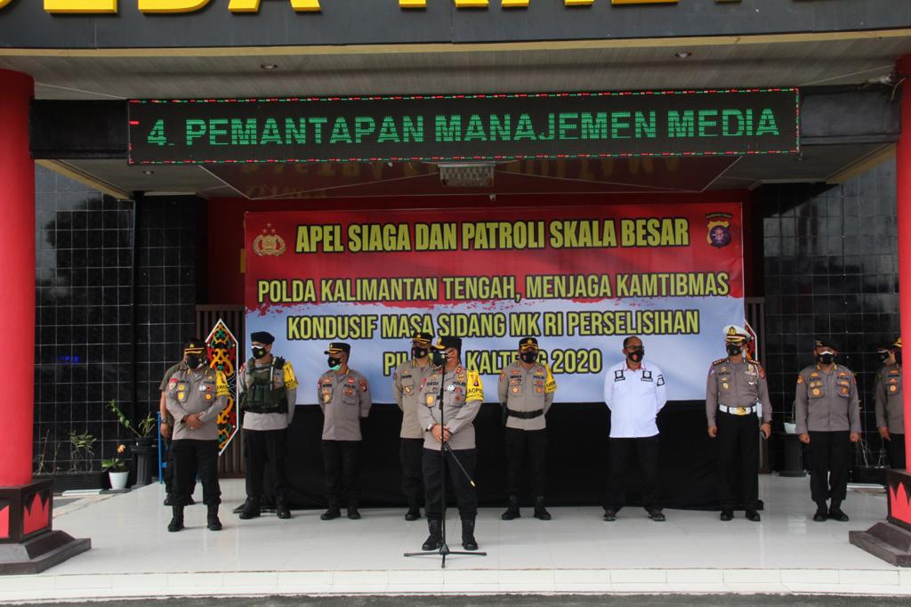 Foto apel kesiapsiagaan jelang Putusan hasil dari MK yang dipimpin oleh Kapolda Kalteng