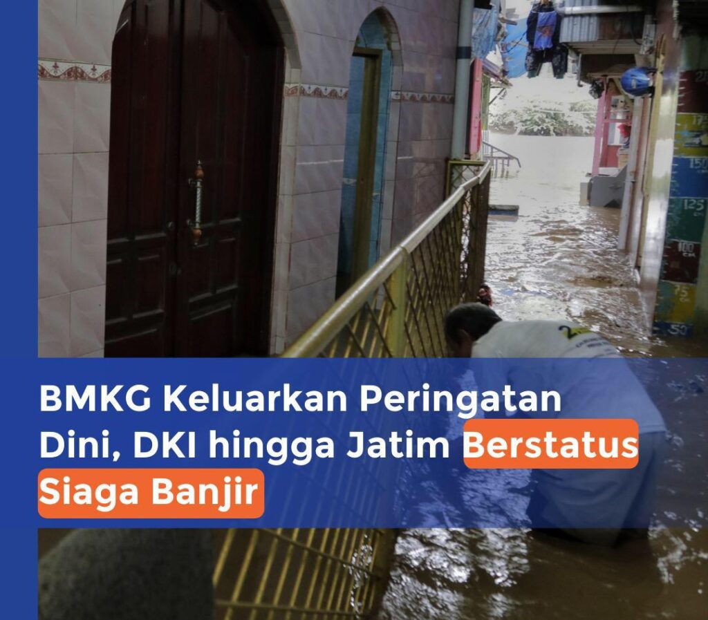 Foto dari peringatan bencana banjir oleh BMKG