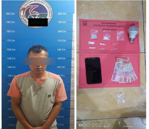 Foto tersangka yang berhasil ditahan dan barang buktinya