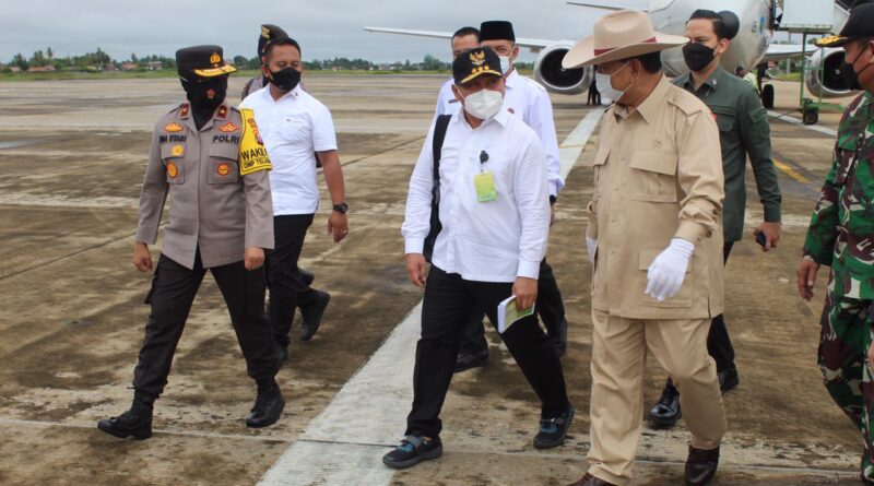 Foto Menhan RI yang sampai di Kalteng