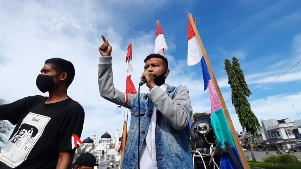 Foto suasana aksi damai di Aceh oleh APPA