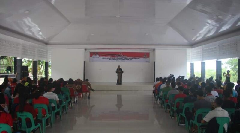 Foto Bupati Nias Barat Faduhusi Daeli, S.Pd., MA., MM saat buka acara seleksi Paskibraka Nias Barat 2021