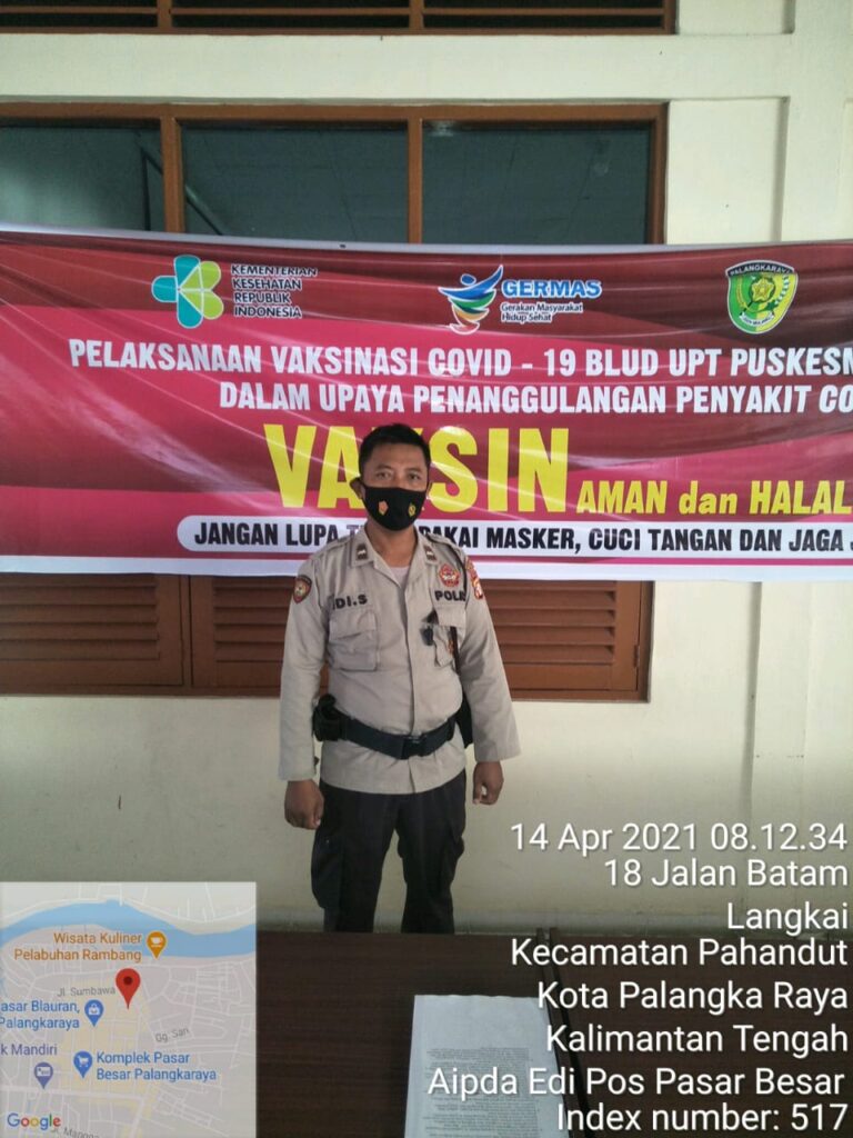 Foto Polsek Pahandut saat Amankan Pendistribusian Vaksin Covid-19