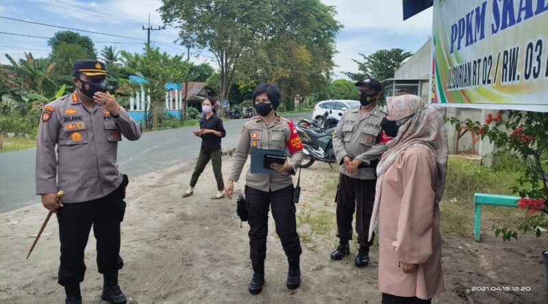 Pengecekan Posko PPKM Skala Mikro oleh Kapolsek Sabangau (Foto: IST)