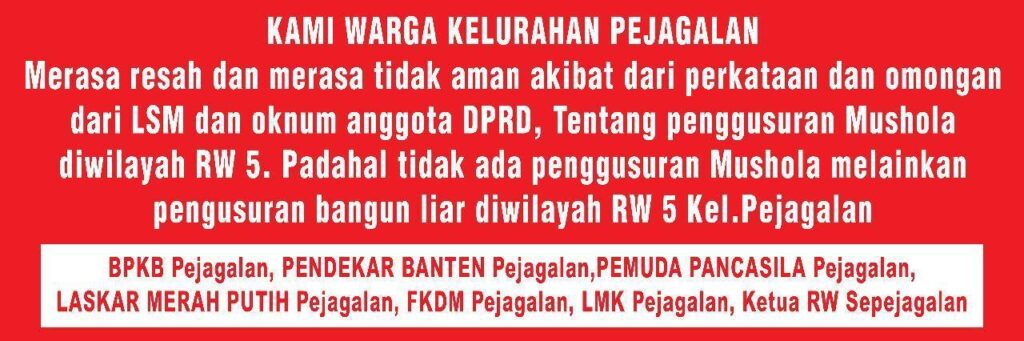 Banner Pelarangan Pendirian Bangunan Liar di Pejagalan (Foto: IST)