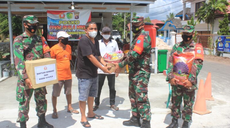 Kodim 1016/Palangka Raya Beri Bantuan ke Posko PPKM Mikro