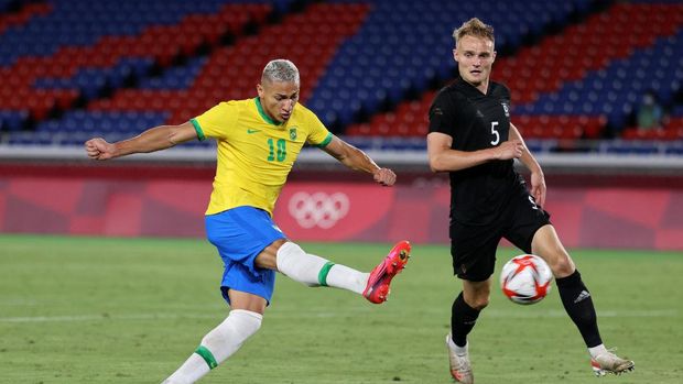 Pencetakan Gol Pertama Brasil oleh Richarlison, Kamis, 22 Juli 2021 (Foto: Getty Images/Toru Hanai dari Detik Sport)