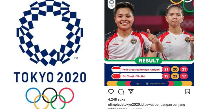 Pasangan Ganda Putri Indonesia Polii Greysia/Rahayu Apriyani di Badminton Olimpiade Tokyo 2020 (Foto: instagram olimpiadetokyo2020.id)