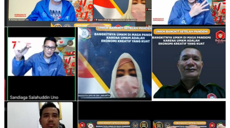 Webinar Bersama Kemenparekraf Sandiaga Uno dan Fahira Idris (Foto: Ist)