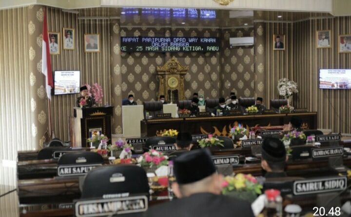 Rapat Paripurna DPRD Kabupaten Way Kanan dalam Rangka Persetujuan RPJMD (Foto: Ist)