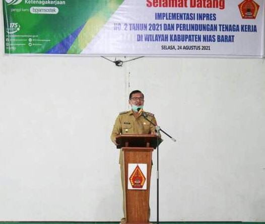 Sambutan Wabup Nias Barat Era Era Hia (Foto: Ist)