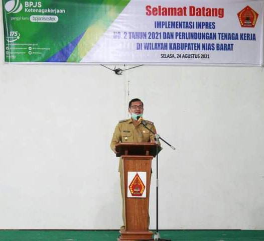 Sambutan Wabup Nias Barat Era Era Hia (Foto: Ist)