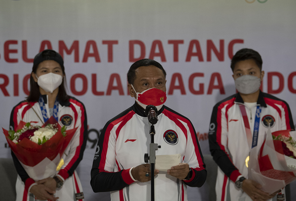 Penyambutan Atlet Indonesia kloter terakhir oleh Kemenpora (Sumber Foto: Kompas.com)