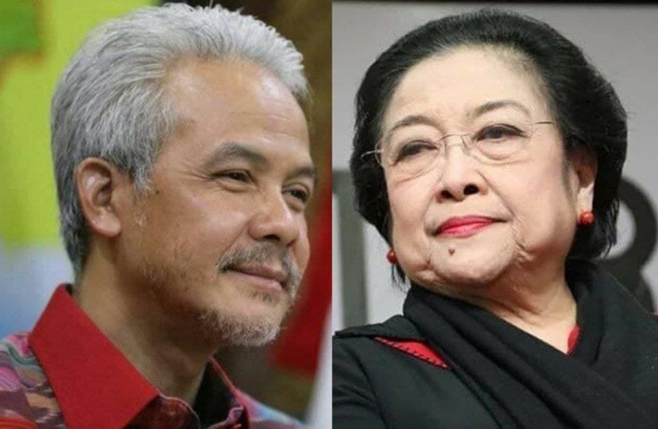 Inframe: Megawati Soekarnoputri dan Ganjar Pranowo (Foto: portaljember.pikiran-rakyat.com)