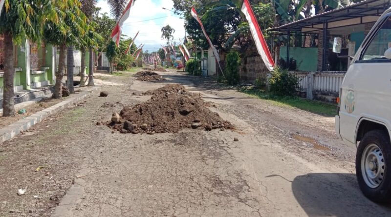 Jalan Rusak Akibat Dilalui Truk Pasir (Foto: Ist)