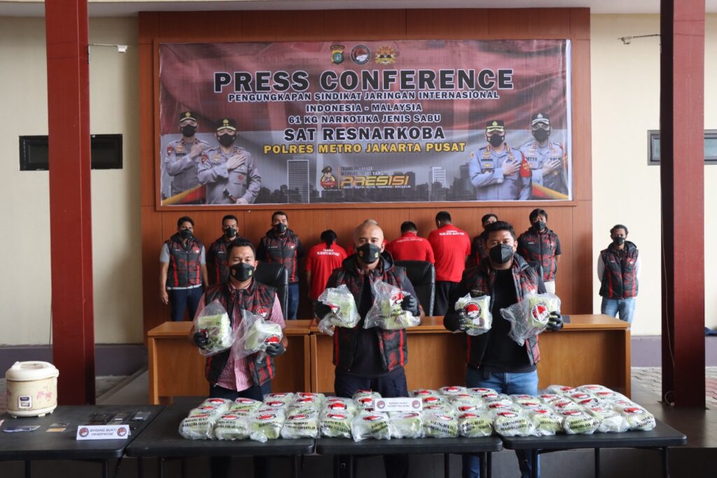 Konferensi Pers terkait Pengungkapan Sabu 61 Kg oleh Polres Jakpus (Foto: Ist)
