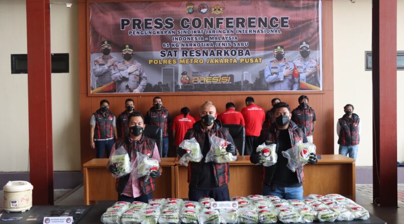 Konferensi Pers terkait Pengungkapan Sabu 61 Kg oleh Polres Jakpus (Foto: Ist)