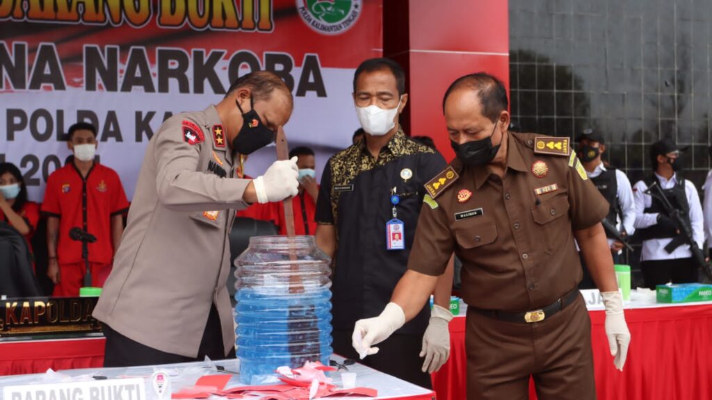 Pemusnahan Sabu Sebanyak 1,3 Kg Polda Kalteng (Foto: Ist)
