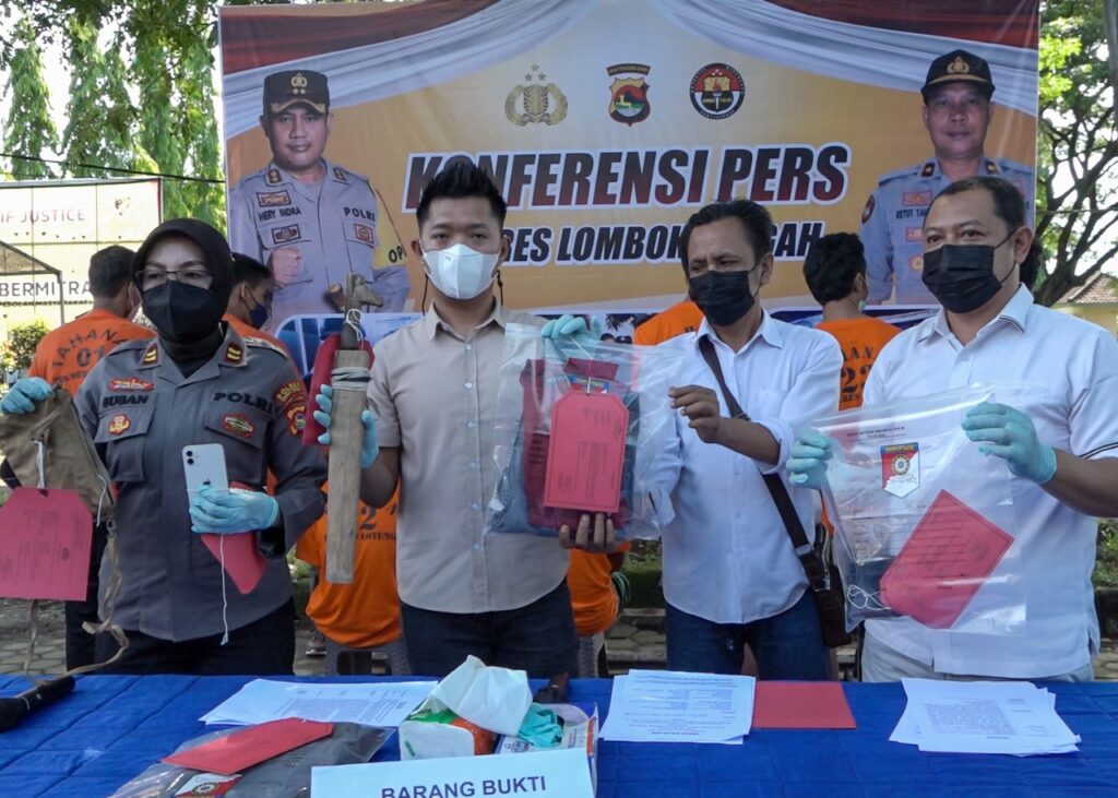 Pengungkapan Tujuh Tersangka oleh Polres Lombok Tengah (Foto: Ist)