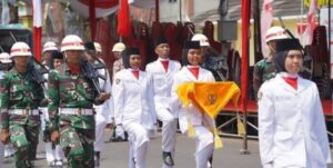 Paskibraka Kabupaten Muara Enim saat melakukan Gladi Bersih pengibaran dan penurunan Bendera Sang Saka Merah Putih (Foto: IST) 