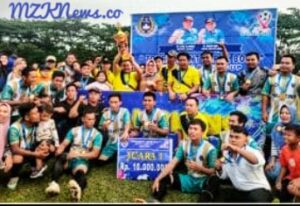 Tim Sepak bola Kec. Merapi Timur Juara 1 perlombaan sepak bola  antar kecamatan Piala Bupati Lahat (Foto: IST) 