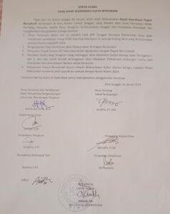 berita acara yang turut dibubuhi tandatangan seluruh komponen dan elemen tersebut dengan poin-poin yang telah disepakati (Foto: IST) 