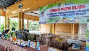Produk bahan pokok murah dari Pemkab Muara Enim yang disubsidi Pemerintah untuk meringankan daya beli Masyarakat Kecamatan Belimbing (Foto: IST) 
