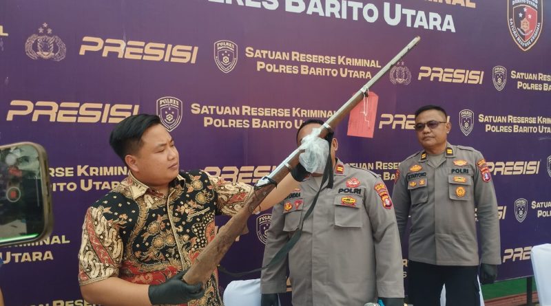 Jumpa Pers Polres Kabupaten Barito Utara terakit insiden penembakan, Jum'at (30/1/2026) (Foto: IST).