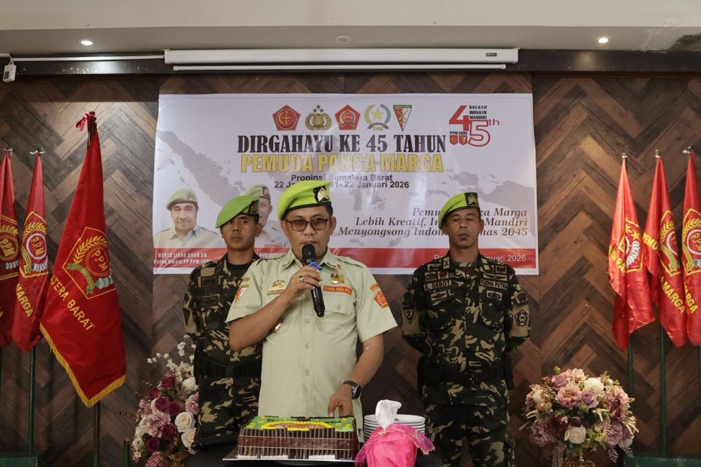 Wakil Ketua DPRD Sumbar Evi Yandri dalam acara HUT Ke-45 Pemuda Panca Marga, Sabtu (31/1/2026) (Foto: IST)