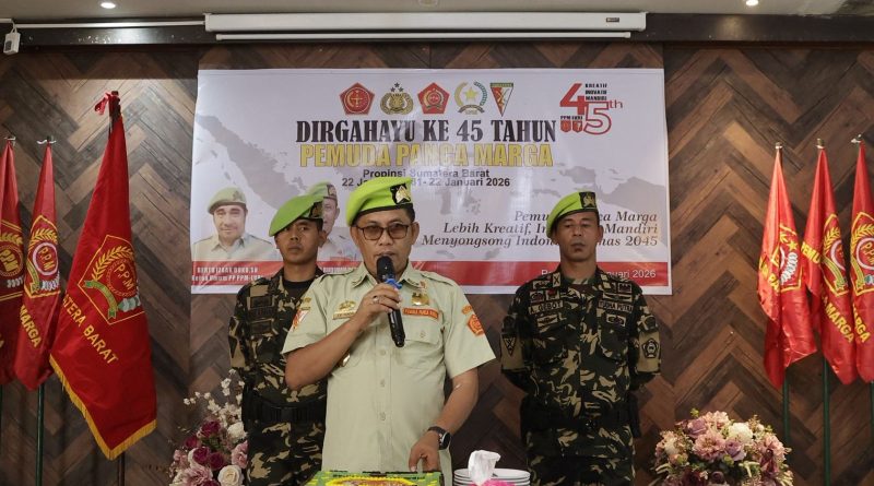 Wakil Ketua DPRD Sumbar Evi Yandri dalam acara HUT Ke-45 Pemuda Panca Marga, Sabtu (31/1/2026) (Foto: IST)