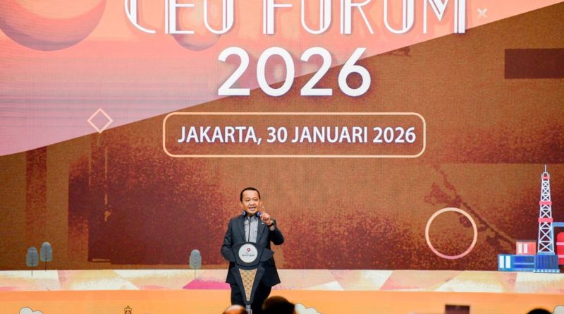 Menteri Energi dan Sumber Daya Mineral (ESDM) Bahlil Lahadalia dalam CEO Forum 2026 Minyak Bumi dan Gas, Jum'at (30/1/2026) (Foto: Media Center Kementerian ESDM)