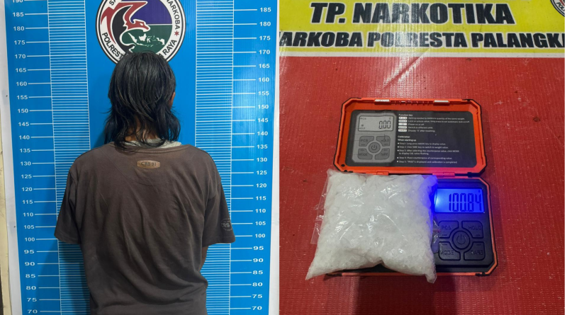 Tersangka dan Barang Bukti narkotika jenis sabu di Satresnarkoba Polresta Palangka Raya, Jum'at (6/2/2026) (Foto: IST)