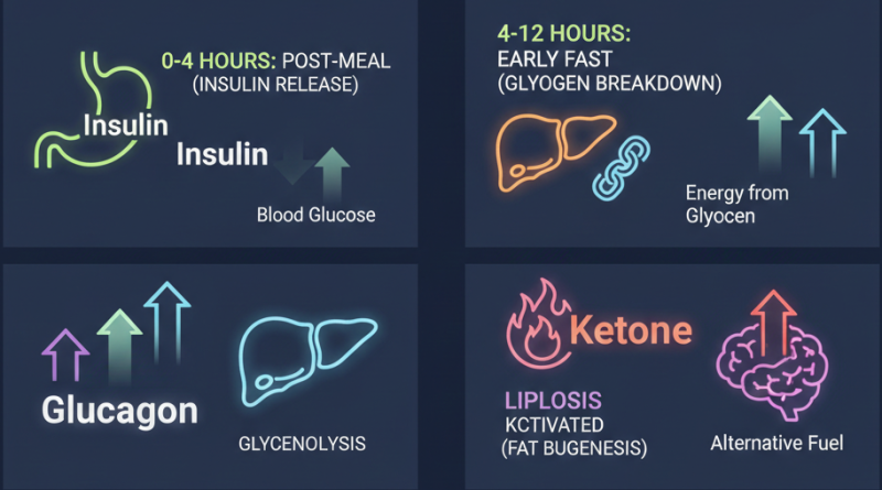 Infografis perubahan hormon dan sel ketika berpuasa (Gambar: Hasil Rekayasa Gemini AI Plus)