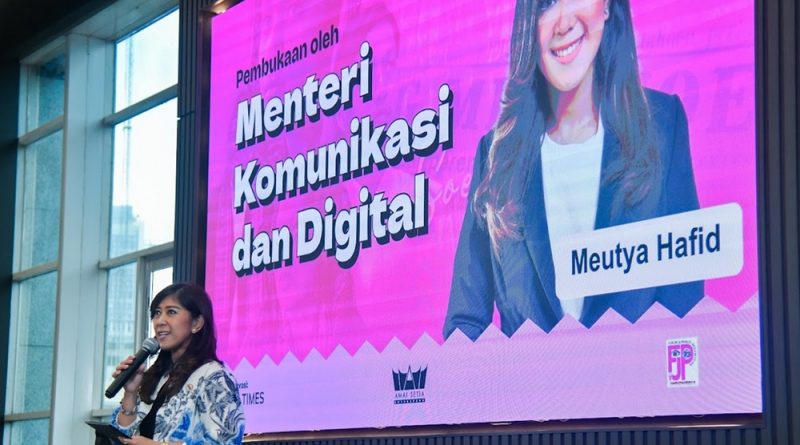 Menteri Komunikasi dan Digital (Menkomdigi) Meutya Hafid dalm penyampaian sambutan pada Pemutaran dan Diskusi Film 3 Wajah Rohanna Koedoes di Kanton IDN, Kuningan Barat, Jakarta Barat, Jum'at (6/2/2026) (Foto: Komdigi/InfoPublik)
