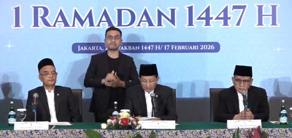 Menteri Agama Nasaruddin Umar menyampaikan hasil sidang isbat penetapan awal Ramadan 1447 H/2026 M, Rabu (17/2/2026) (Foto: Hasil Tangkapan Layar Youtube Kementerian Agama RI)