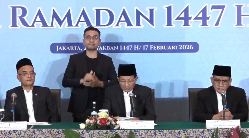 Menteri Agama Nasaruddin Umar menyampaikan hasil sidang isbat penetapan awal Ramadan 1447 H/2026 M, Rabu (17/2/2026) (Foto: Hasil Tangkapan Layar Youtube Kementerian Agama RI)