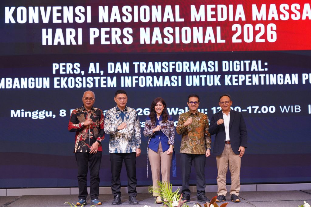 Menteri Komunikasi dan Digital (Menkomdigi) Meutya Hafid saat memperingati Hari Pers Nasional (HPN) 2026 di Serang, Banten, Minggu (8/2/2026) (Foto: Amiri Yandi/InfoPublik)