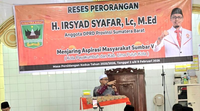 Reses Perorangan Anggota DPRD Sumatera Barat Irsyad Safar di Payakumbuh, Senin (2/2/2026) (Foto: IST)