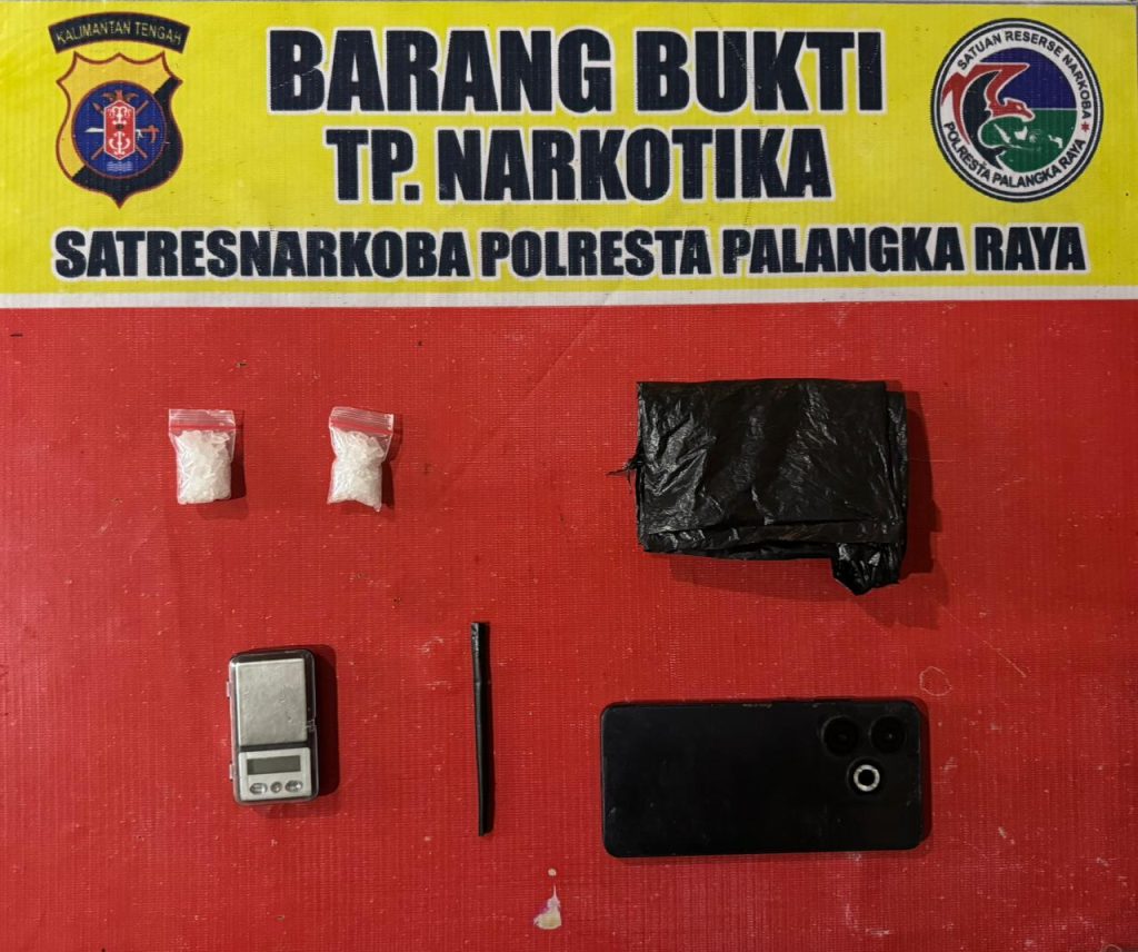 Foto barang bukti narkotika jenis sabu di Satresnarkoba Polresta Palangka Raya, Kamis (19/2/2026) (Foto: IST)