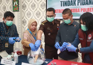 Satresnarkoba Polresta Palangka Raya melaksanakan kegiatan press release sekaligus pemusnahan barang bukti narkotika hasil pengungkapan sejumlah perkara tindak pidana narkotika yang berhasil diungkap selama periode Januari hingga Februari 2026, Selasa (24/2/2026) (Foto: IST)