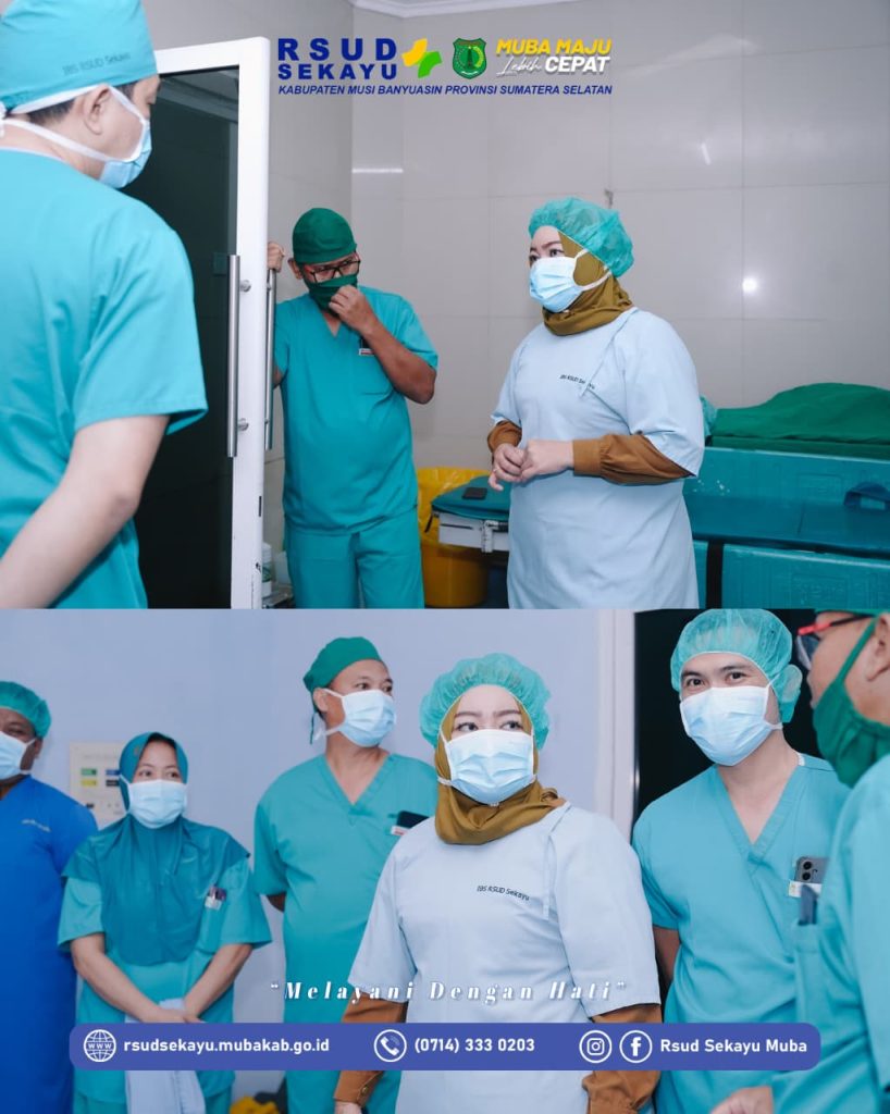 Plt Direktur RSUD Sekayu, drg. Dina Krisnawati Gumay, M.Kes. memimpin langsung pengecekan sarana dan prasarana di kamar operasi, Selasa (24/2/2026) (Foto: RSUD Sekayu)