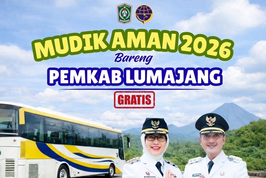 Pemerintah Kabupaten Lumajang kembali menghadirkan program Mudik Gratis Tahun 2026 bagi warganya, Jum'at (20/02/2026) (Foto: MC Kab. Lumajang/InfoPublik)