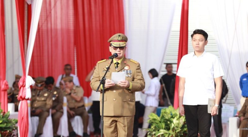 Sekretaris Daerah Provinsi Riau Syahrial Abdi dalam acara memperingati Bulan K3 Nasional 2026 di PTPN IV Regional III Pekanbaru, Rabu (4/2/2026) (Foto: Media Center Riau)