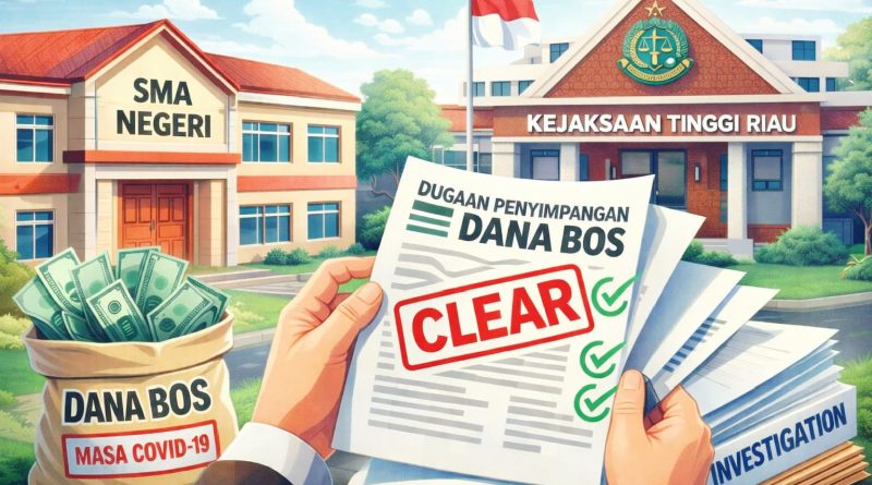 Isu dugaan penyimpangan Dana Bantuan Operasional Sekolah (BOS) masa pandemi COVID-19 di Kabupaten Kampar kembali menjadi sorotan publik. Padahal, Kejaksaan Tinggi (Kejati) Riau sebelumnya telah menangani laporan tersebut dan menyatakan tidak ditemukan indikasi pelanggaran hukum. (Foto: IST)
