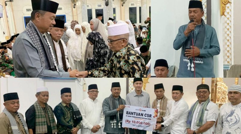 Wakil Bupati Kerinci, H. Murison, menghadiri agenda Safari Ramadan Pemerintah Kabupaten Kerinci tahun 1447 H di Masjid At-Taqwa, Desa Pendung Hilir, Minggu (8/3/2026). (Foto: IST)