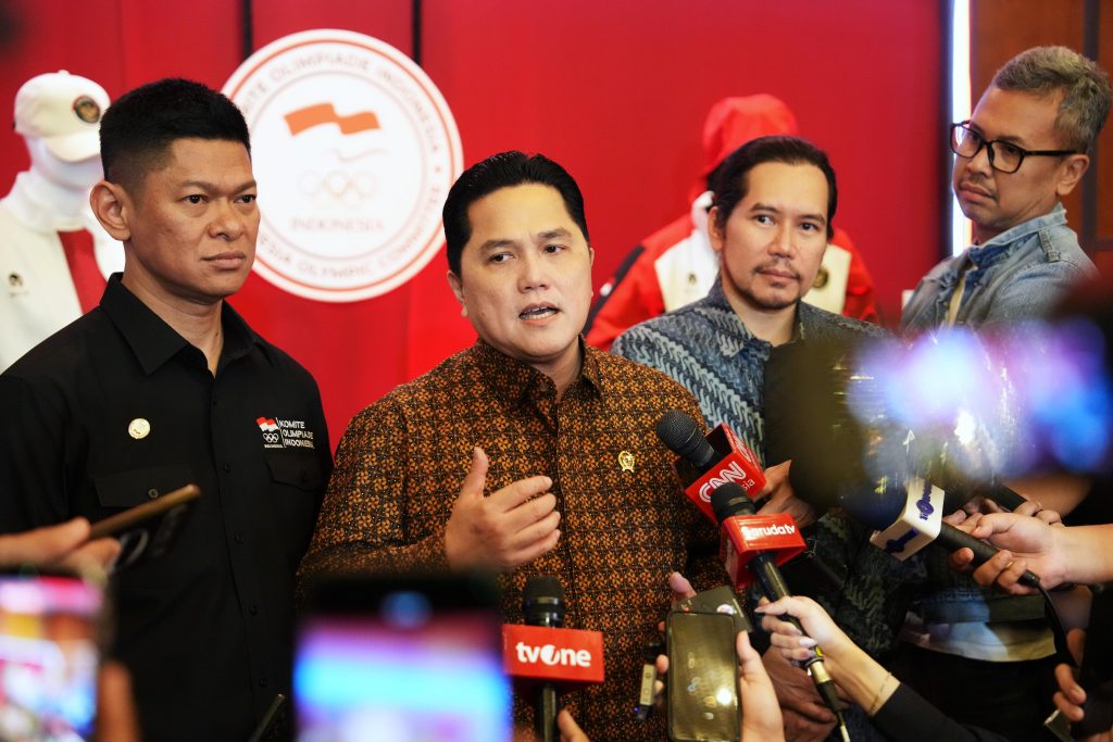Menteri Pemuda dan Olahraga Republik Indonesia Erick Thohir menegaskan pentingnya persatuan seluruh pemangku kepentingan olahraga untuk mendorong kemajuan prestasi atlet nasional. (Foto: Humas Kemenpora)