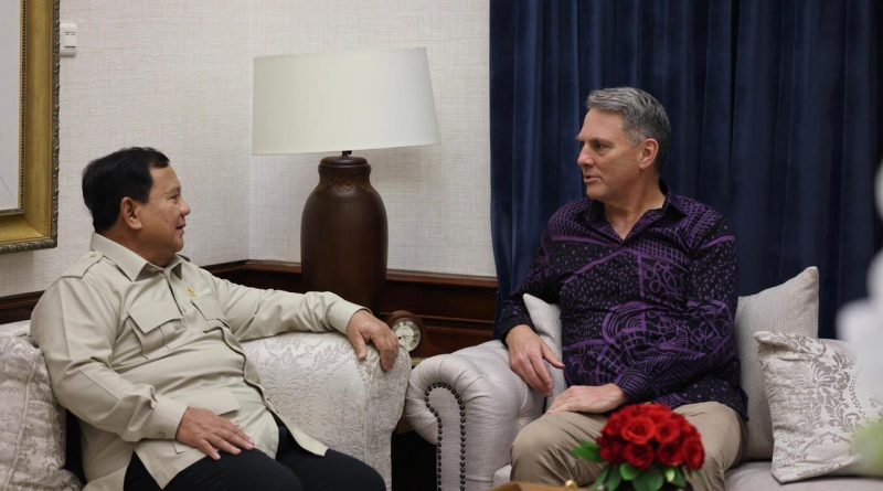 Presiden Republik Indonesia (RI), Prabowo Subianto, menerima Wakil Perdana Menteri (PM) sekaligus Menteri Pertahanan Australia, Richard Marles, di Kertanegara, Jakarta, Rabu (11/3/2026). (Foto: BPMI Setpres)